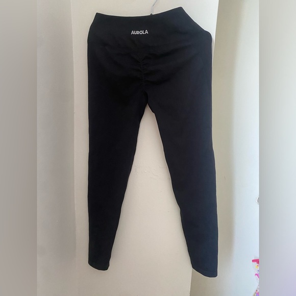 Black AUROLA Seamless Scrunch Legging Women Yoga Pants 7/8 - Picture 9 of 9